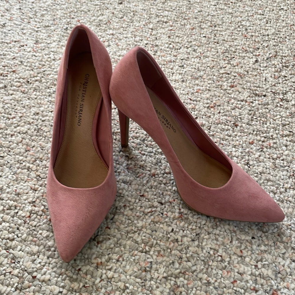 Pink suede Christian Soriano heels size 8
